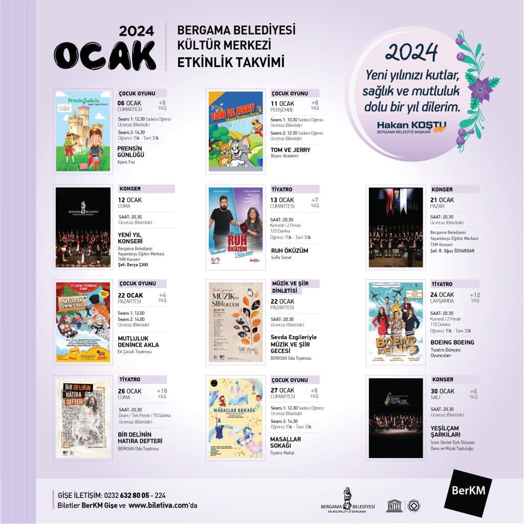 Bergama, yeni yılın ilk ayında sanat etkinlikleriyle buluşacak