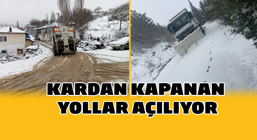 Yılın ilk kar yağışında kapanan yollar açılıyor