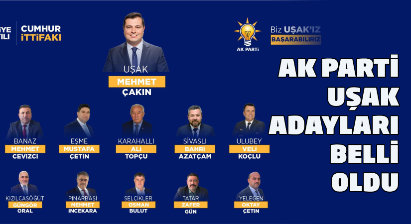 AK Parti Uşak İlçe ve Belde Belediye Başkan Adayları Belli Oldu