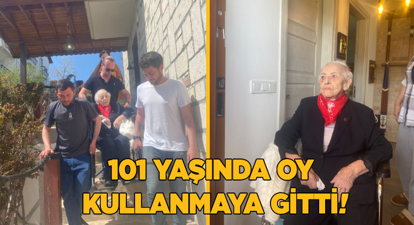 101 yaşında oy kullanmaya gitti