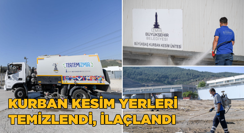 Kurban kesim yerleri temizlendi, ilaçlandı