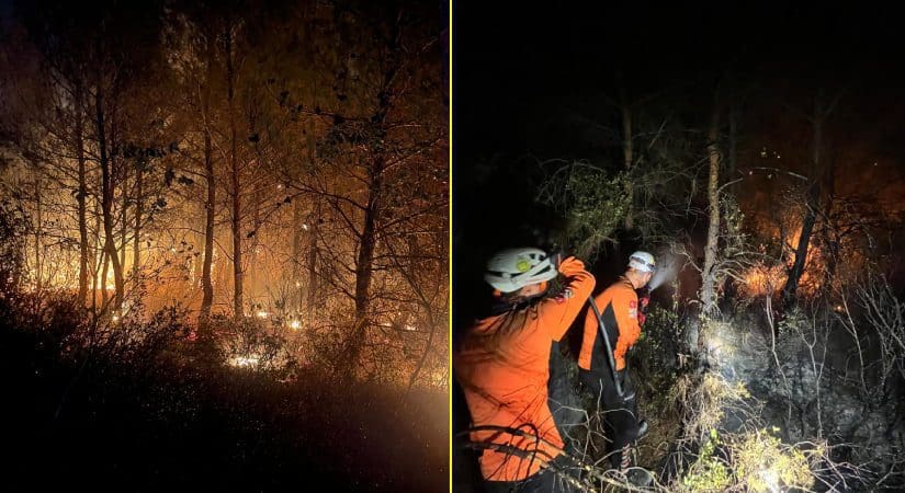 BUCAKUT, sabaha kadar yangına müdahale etti