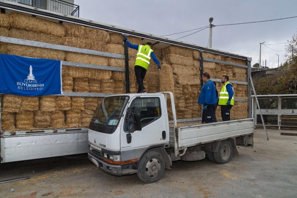 Yangın mağduru çiftçilere yem desteği