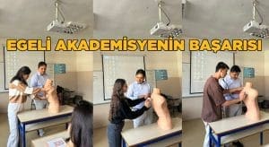 Prof. Dr. Ekşi, kendi geliştirdiği eğitim simülatörünü öğrencilerin eğitiminde kullanıyor