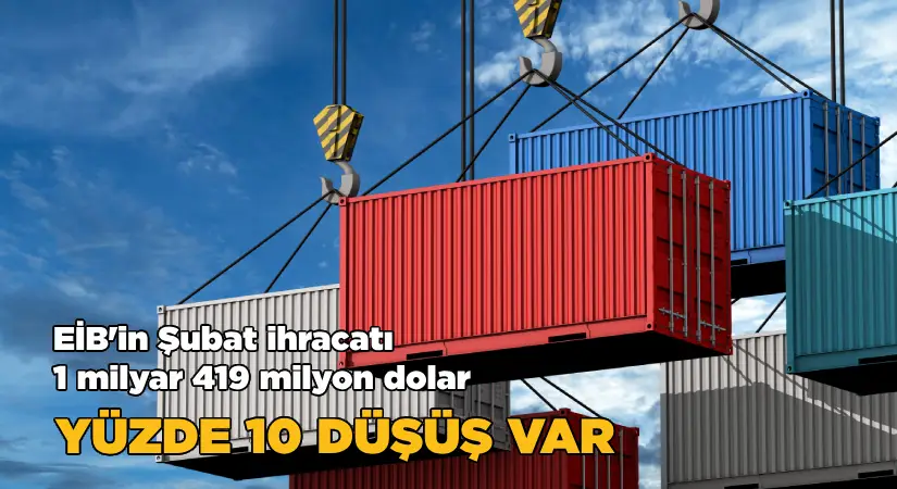 EİB, şubatta 1 milyar 419 milyon dolarlık ihracata imza attı