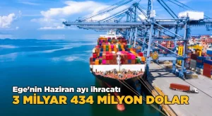 Ege’nin haziran ayı ihracatı 3 milyar 434 milyon dolar