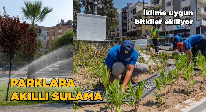 İklime uygun bitkiler ekiliyor-Parklara akıllı sulama