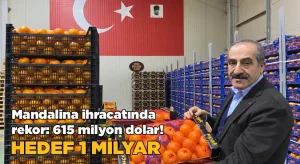 Mandalina ihracatında rekor: 615 milyon dolar-Hedef 1 milyar dolar