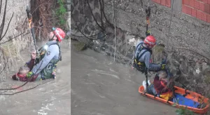 İzmir ve yağmur; bildik manzaralar… İtfaiye dereden adam kurtardı!