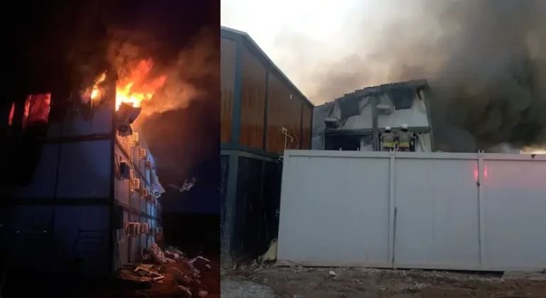 Manisa’da İşçi Konteynerinde Çıkan Yangın Korkuttu