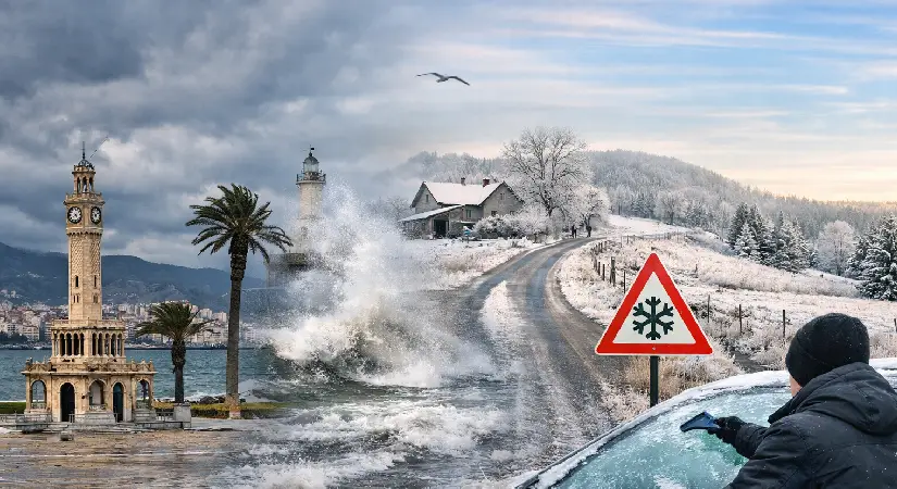 İzmir ve Ege İçin Hafta Sonu Uyarısı: Soğuk Hava, Fırtına ve Don Etkisini Sürdürecek