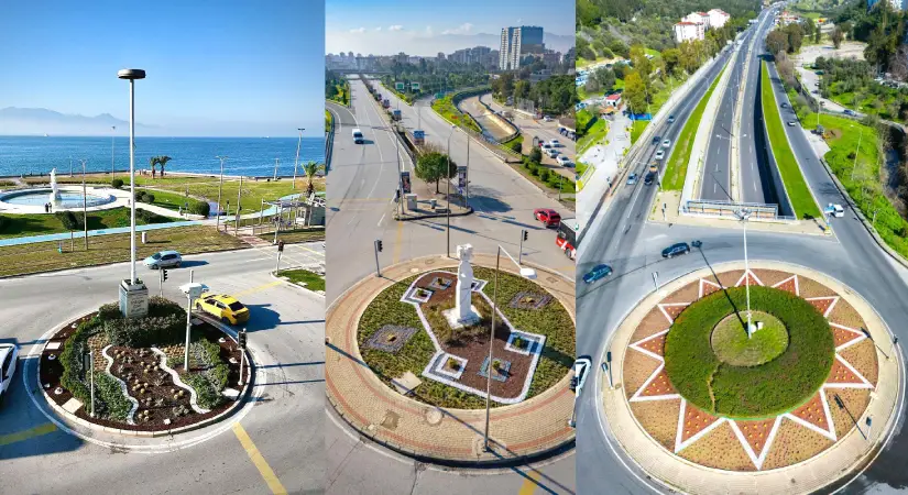 Kavşaklar peyzaj düzenlemeleriyle yenileniyor