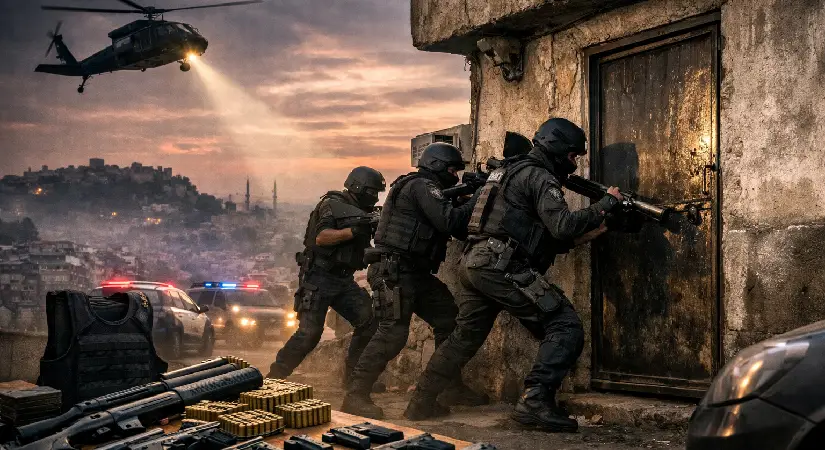 Helikopter destekli şafak operasyonu: İzmir’de suç örgütüne darbe!