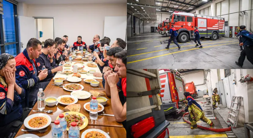 İzmir İtfaiyesi’nde Ramazan geleneği: İftara niyetlenip göreve koşuyorlar