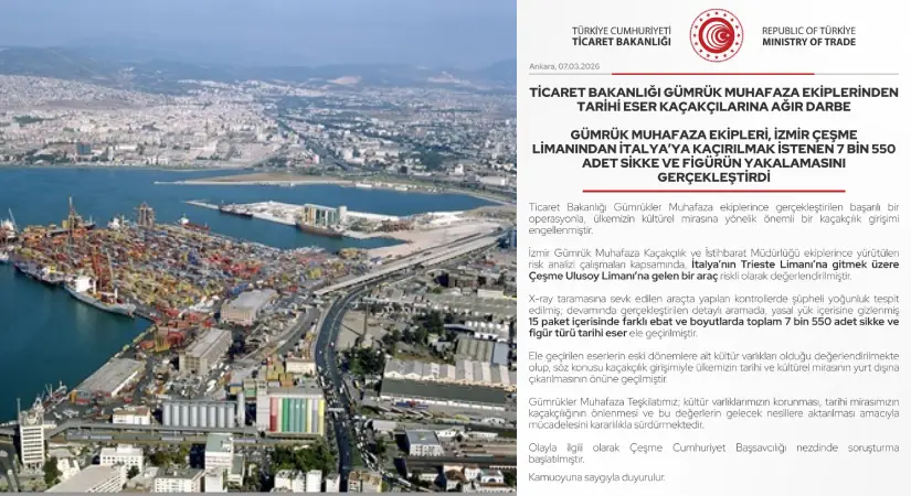 İzmir’den İtalya’ya tarihi eser kaçırma girişimi engellendi