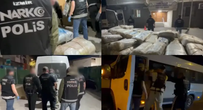 İzmir’de dev uyuşturucu operasyonu: 1 ton 346 kilo skunk ele geçirildi