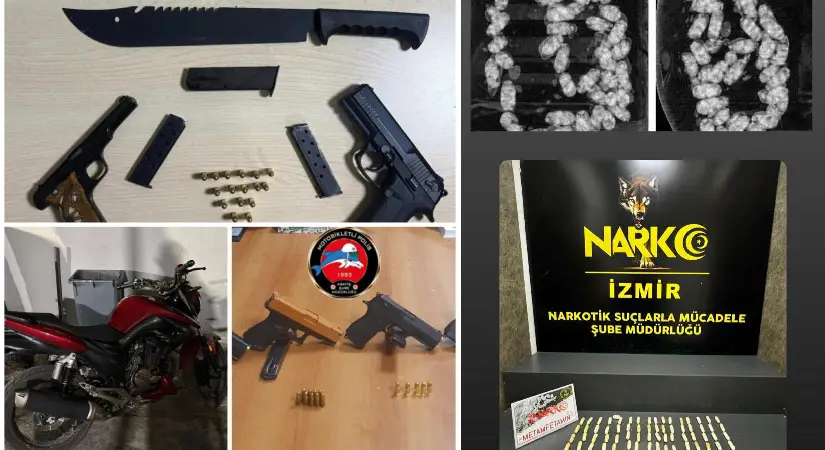 İzmir’de bir haftalık asayiş ve narkotik bilançosu: Çok sayıda silah ve uyuşturucu ele geçirildi