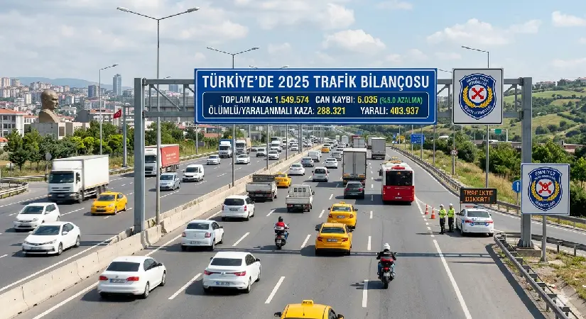 2025 yılı trafik bilançosu açıklandı: kazalar arttı, can kaybı azaldı!