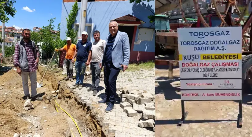 Kuşu Beldesi’nde doğalgaz altyapı çalışmaları başladı