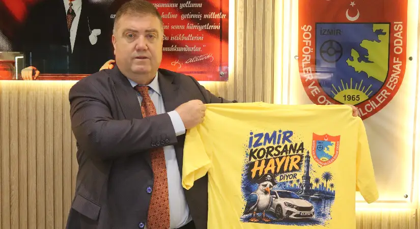 Taksicilerden korsana karşı sarı tişörtlü protesto