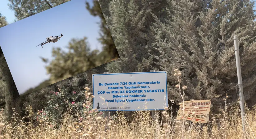 Kaçak moloz dökenlere dronlu takip
