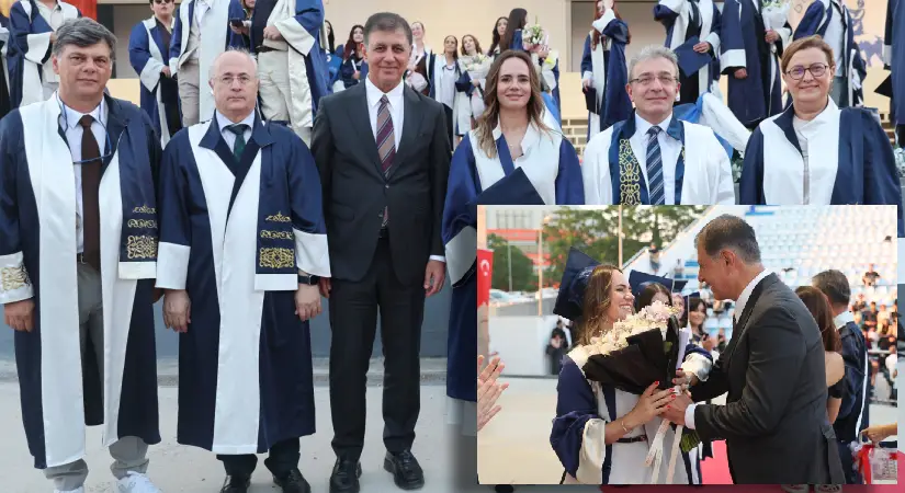 Cemil Tugay, eşinin mezuniyet sevincine ortak oldu