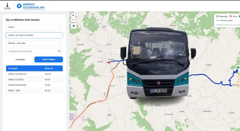 Minibüs ulaşımında dijital kolaylık
