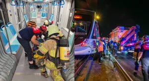 Konak Tramvayı’nda nefes kesen tatbikat!