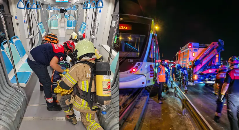 Konak Tramvayı’nda nefes kesen tatbikat!