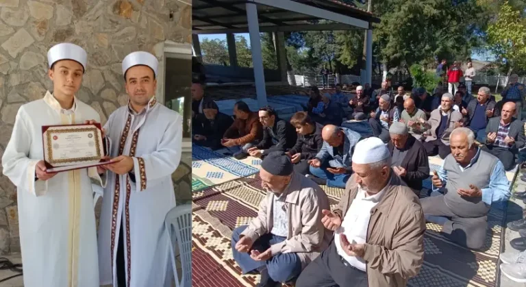 Kırkağaçlı genç hafız sevincini mahalleliyle paylaştı